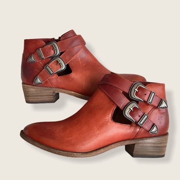 Frye Ray Leather Belt Western Shootie/Ankle Bootie - Picture 14 of 16